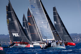 Part of the fleet of the BMW ORC 1 class of the Copa del Rey de Vela, this Thursday in the bay
