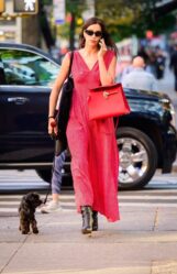 Irina Shayk - Red Maxi Dress In Nyc 10-21-2024 (3)